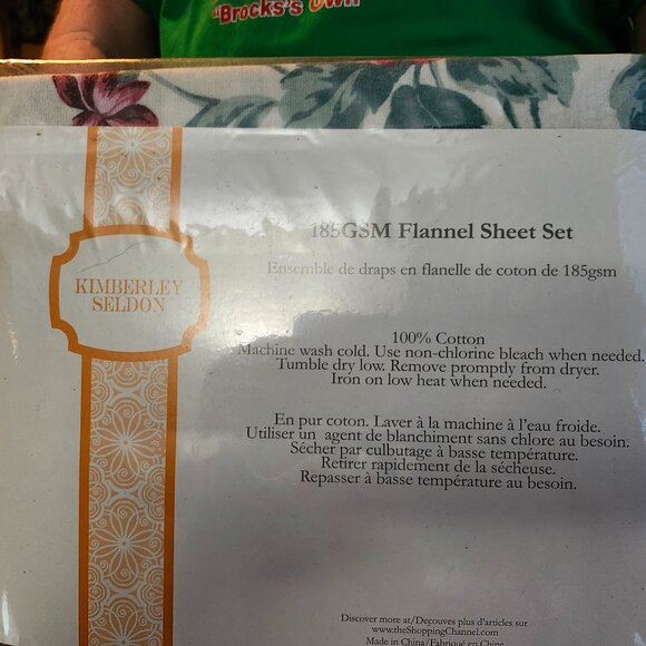 Kimberley Seldon 185 GSM Flannel Sheet Set Queen NEW - Picture 2 of 3